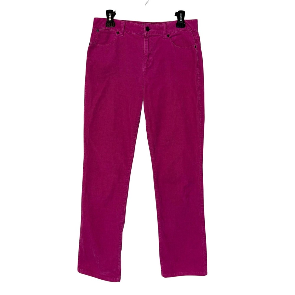Talbots Pants Womens 8 Pink Corduroy Straight Leg Chino Heritage‎ Stretch Casual